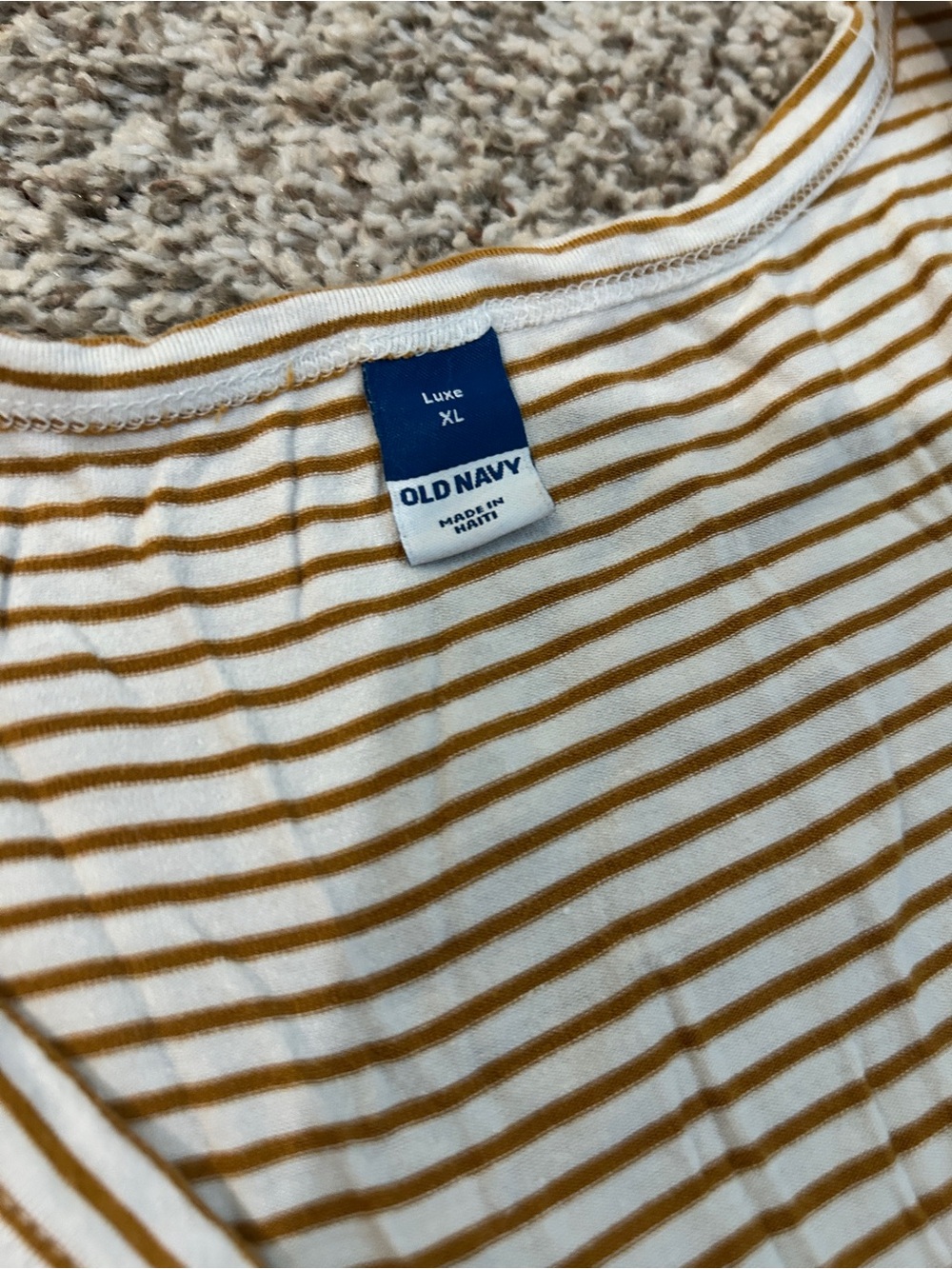 Striped V-Neck Tank Top in Beige and White - Picture 3 of 3